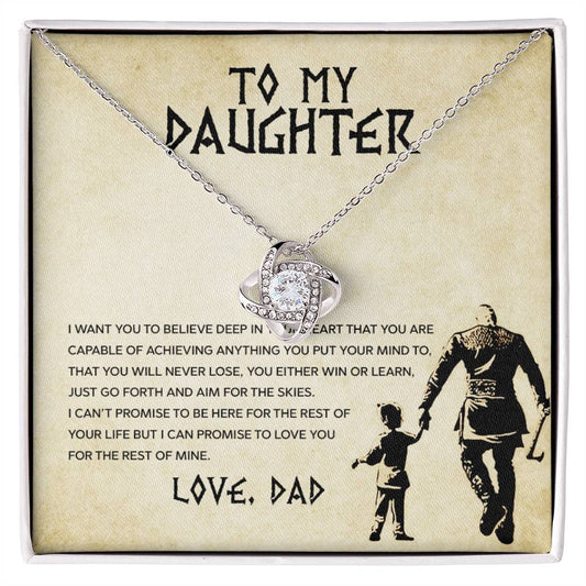 To My Daughter, You Will Never Lose My Love | Love Knot Necklace