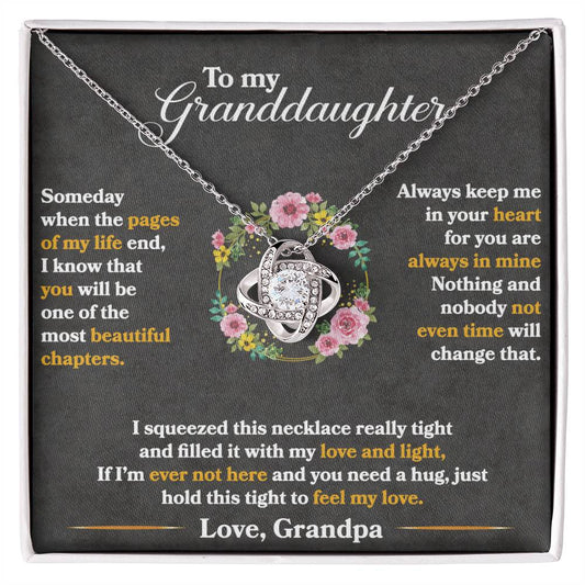 To My Granddaughter Hold This Tight To Feel My Love Love Knot Necklace product image 1