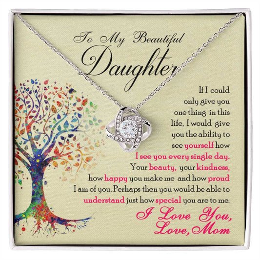 To My Beautiful Daughter You Are Special Love Knot Necklace product image 1