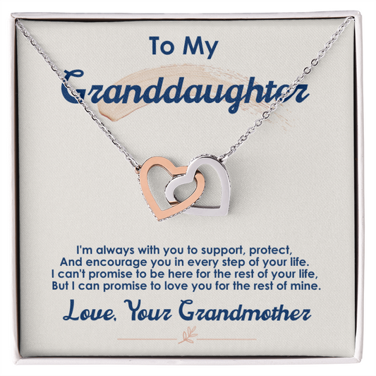 To My Granddaughter Interlocking Hearts Necklace product image 1