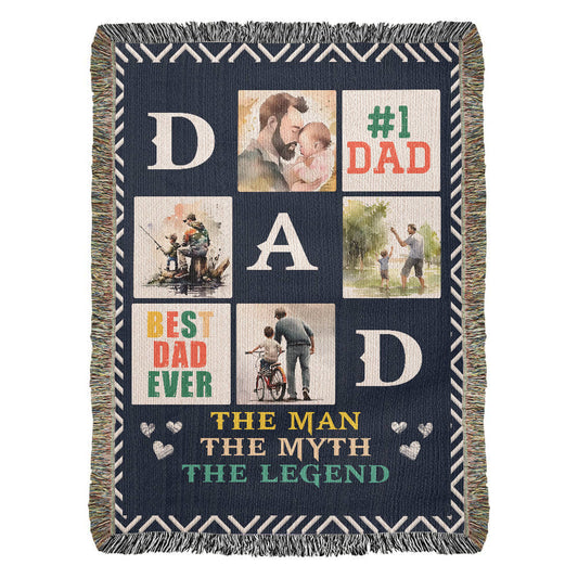 Best Dad Ever Woven Cotton Blanket product image 1