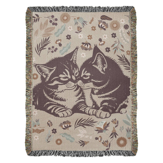Snuggling Kitties Woven Cotton Blanket product image 1