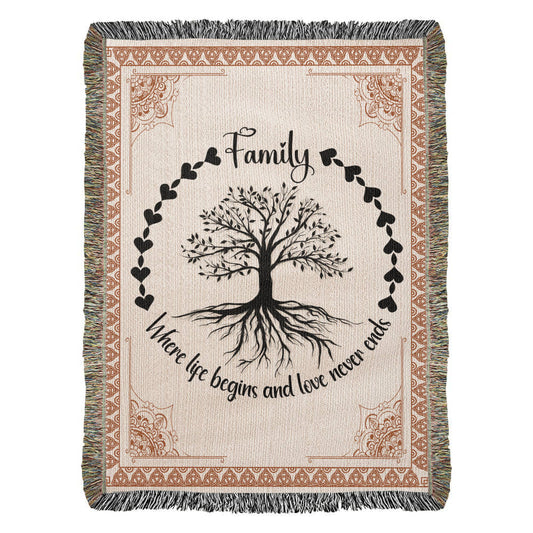 Family Roots | Celtic Tree Woven Cotton Blanket